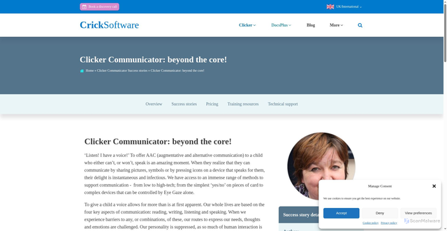 Security scan screenshot of https://cricksoft.com/communicator-success/clicker-communicator-beyond-the-core/