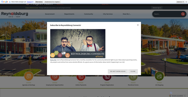 Security scan screenshot of https://reynoldsburg.gov/