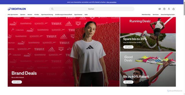 Security scan screenshot of https://www.decathlon.de