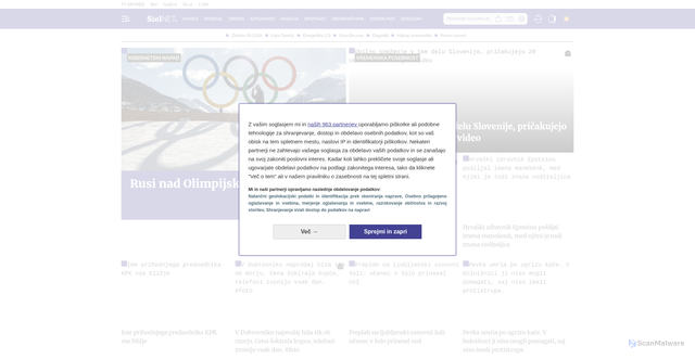 Security scan screenshot of https://siol.net