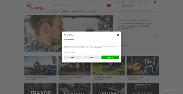 Security scan screenshot of https://www.granit-parts.com