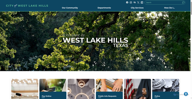 Security scan screenshot of https://westlakehills.gov/