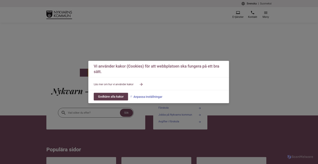 Security scan screenshot of https://nykvarn.se/