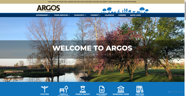Security scan screenshot of https://www.townofargos.com/