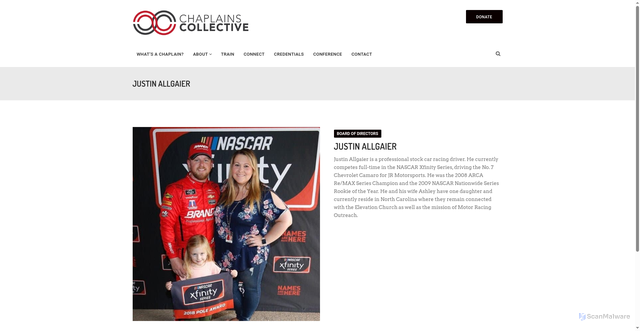 Security scan screenshot of https://chaplainscollective.com/team/justin-allgaier/