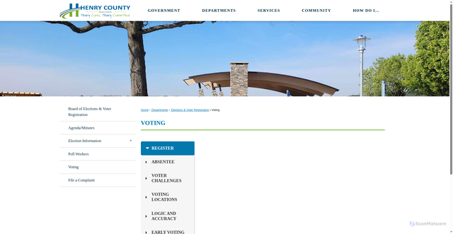 Security scan screenshot of https://www.henrycountyga.gov/313/Voting