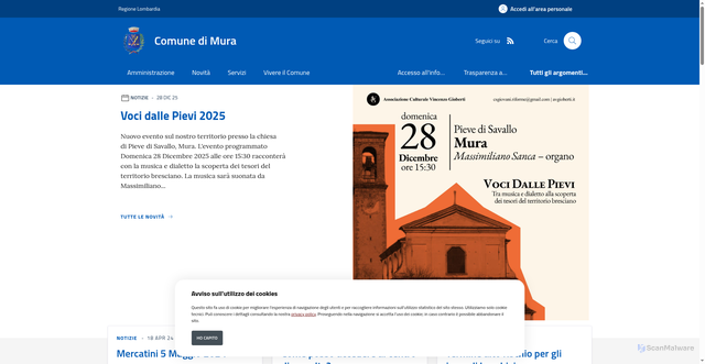 Security scan screenshot of https://www.comune.mura.bs.it/