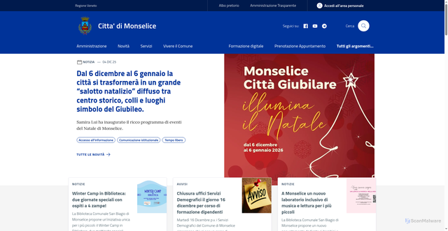 Security scan screenshot of https://www.comune.monselice.padova.it/