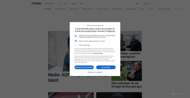 Security scan screenshot of https://campo.dk