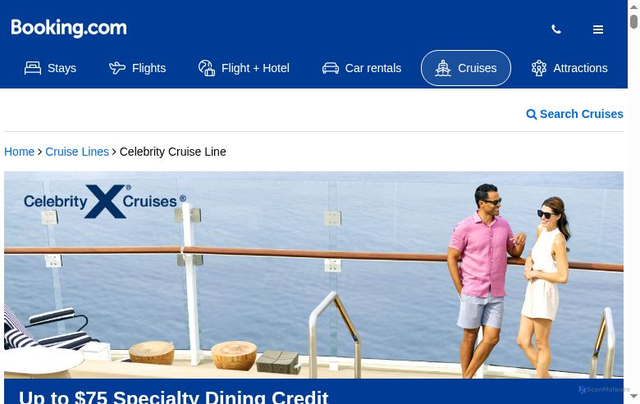 Security scan screenshot of https://cruises.booking.com/promotion/celebrity-cruises.do