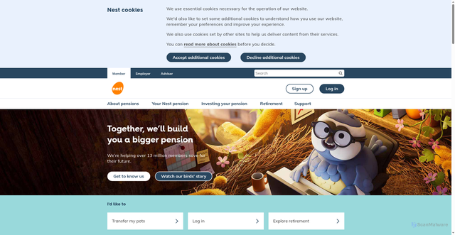 Security scan screenshot of https://www.nestpensions.org.uk/schemeweb/nest.html