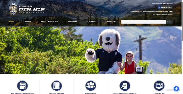 Security scan screenshot of https://unifiedpoliceut.gov/