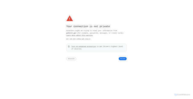 Security scan screenshot of http://pekinil.gov/