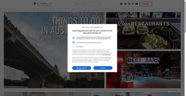 Security scan screenshot of https://austincityguide.com/