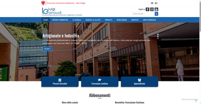Security scan screenshot of https://www.industria-einaudi.fpbz.it/