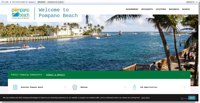 Security scan screenshot of https://www.pompanobeachfl.gov/