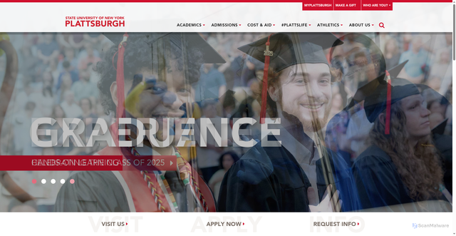 Security scan screenshot of https://plattsburgh.edu/