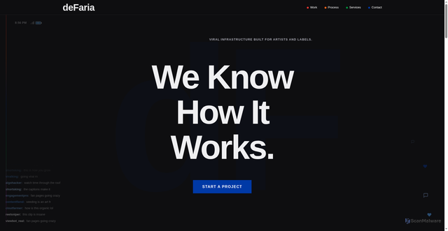 Security scan screenshot of http://defaria.nyc/
