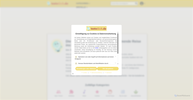Security scan screenshot of https://testedich.de