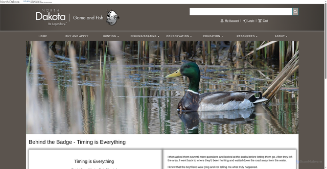Security scan screenshot of https://gf.nd.gov/enforcement/news/timing-is-everything