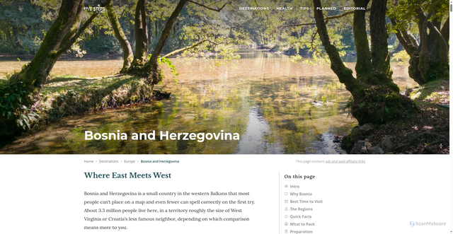 Security scan screenshot of https://www.fivestepsatonce.com/bosnia-and-herzegovina/