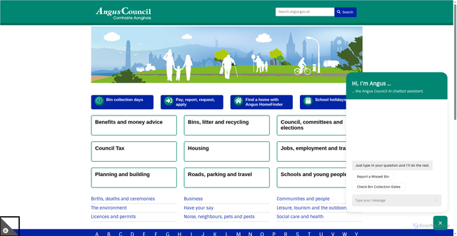 Security scan screenshot of https://www.angus.gov.uk/