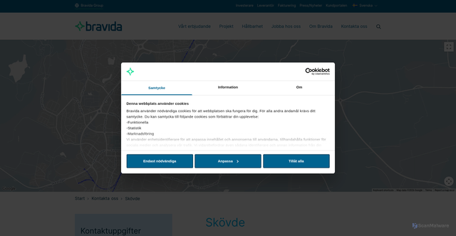 Security scan screenshot of https://bravidaikt.se