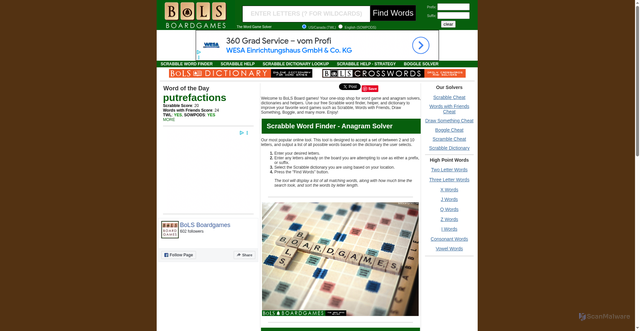 Security scan screenshot of https://www.bolsboardgames.com