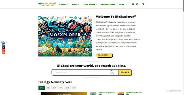 Security scan screenshot of https://bioexplorer.net