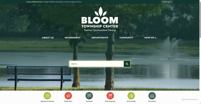 Security scan screenshot of https://www.bloomtownship.org/