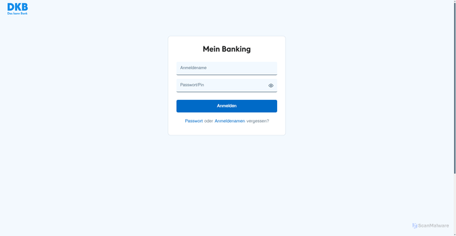 Security scan screenshot of https://mein.dkb.direct.de.koratlearningcity.com/content/login.php