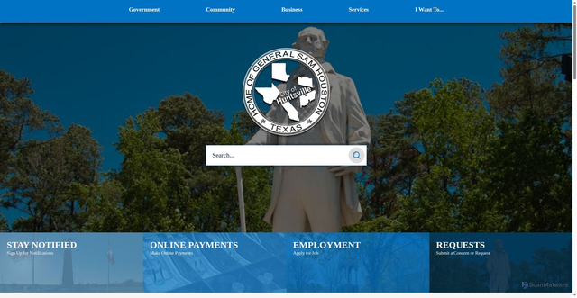 Security scan screenshot of https://www.huntsvilletx.gov/