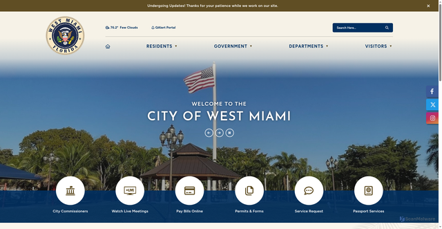 Security scan screenshot of https://cityofwestmiami.gov/