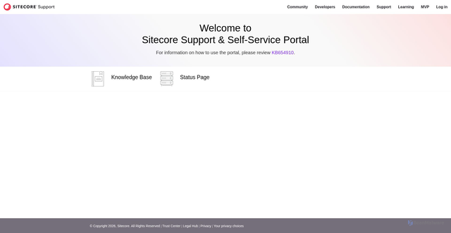 Security scan screenshot of https://support.sitecore.com