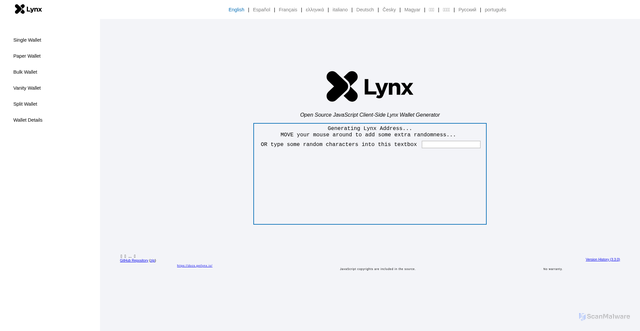 Security scan screenshot of https://getlynx-paper.pages.dev/