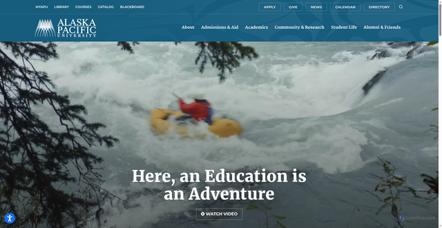 Security scan screenshot of https://www.alaskapacific.edu/