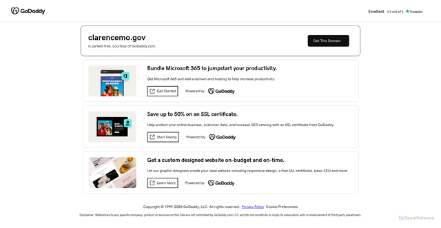Security scan screenshot of https://clarencemo.gov/