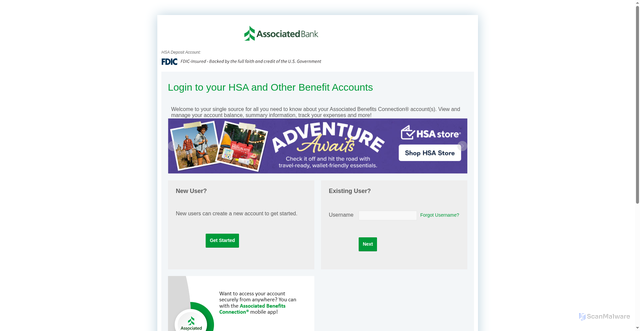 Security scan screenshot of https://participantbenefits.associatedbank.com