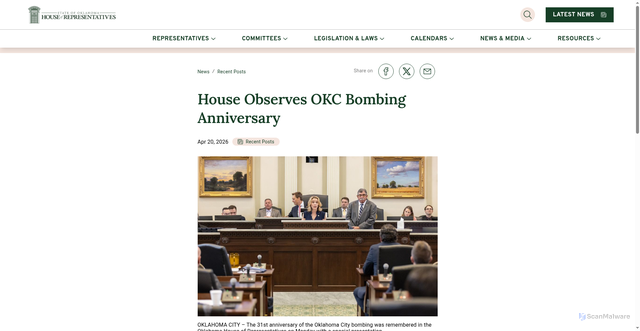 Security scan screenshot of https://www.okhouse.gov/posts/news-20240420_2