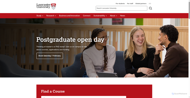Security scan screenshot of https://www.lancaster.ac.uk/