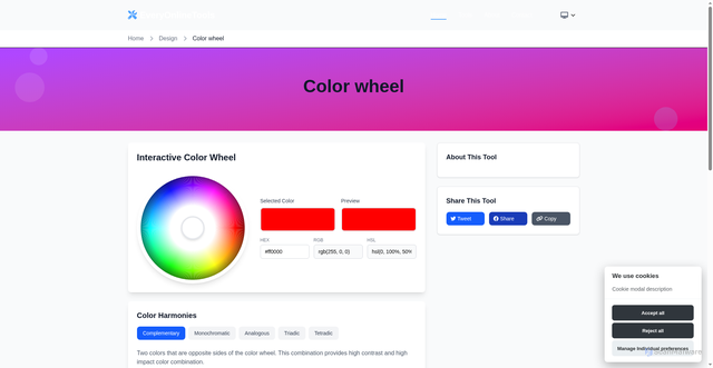 Security scan screenshot of https://everyonlinetools.com/tools/color-wheel