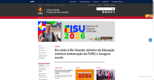 Security scan screenshot of https://www.furg.br/