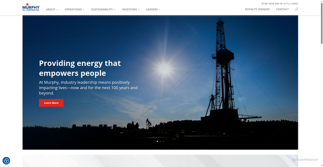 Security scan screenshot of https://www.murphyoilcorp.com/