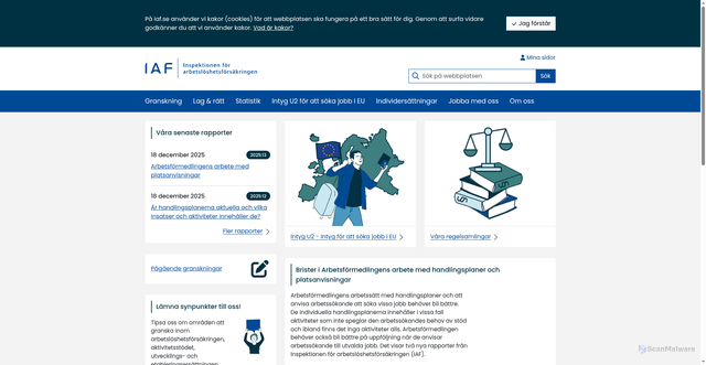 Security scan screenshot of https://www.iaf.se/
