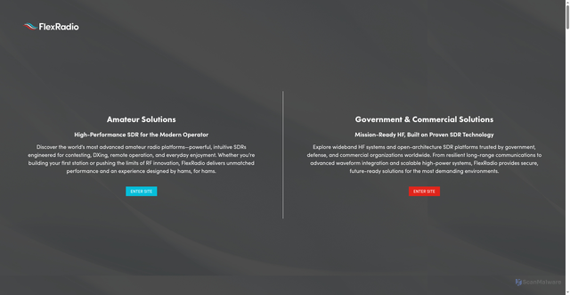 Security scan screenshot of https://flexradio.com