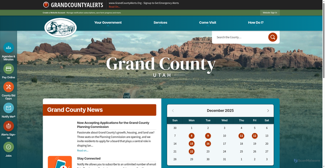 Security scan screenshot of https://grandcountyutah.gov/