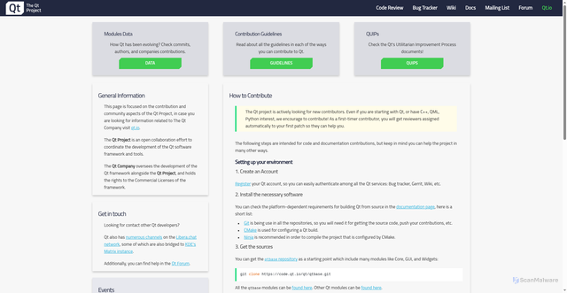 Security scan screenshot of https://qt-project.org