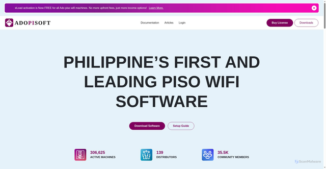 Security scan screenshot of https://adopisoft.com