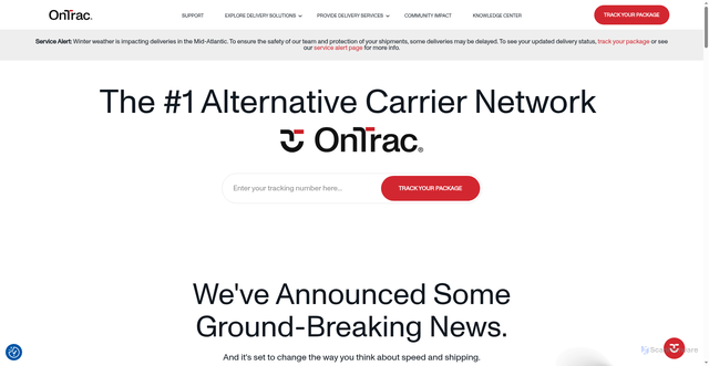 Security scan screenshot of https://ontrac.com