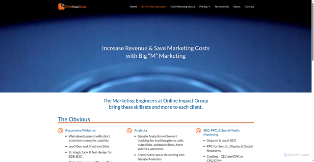 Security scan screenshot of https://onlineimpactgroup.com/big-m-marketing/